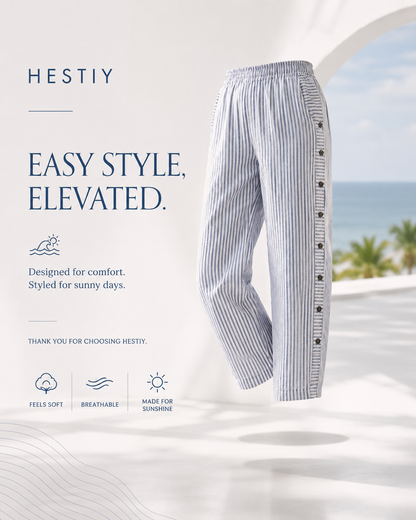 ☀️Spring Hot Sale 50% OFF!!🌿  🌸Comfy Blue Striped Side Pocket Pants