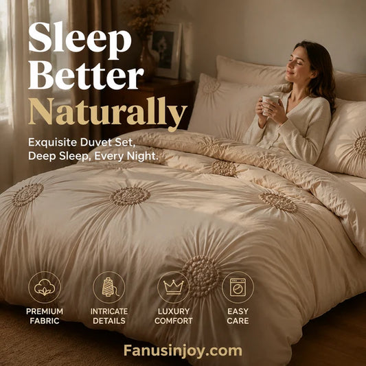 😴 Bring you cozy deep sleep!Elegant Pinch Pleat Duvet Cover Set