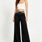 🍃Women's Casual Hollow-out High-Waisted Wide-Leg Pants