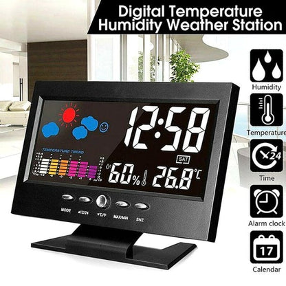 🔥Limited stock available 50% OFF🔥🌡️ 50% OFF NOW! ✨ Digital LED Weather Station - Temperature & Humidity Monitor with Forecast Display & Table Alarm Clock 📊⏰