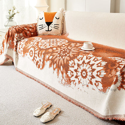 Elegant Anti-Cat Scratch Tassel Chenille Sofa Covers