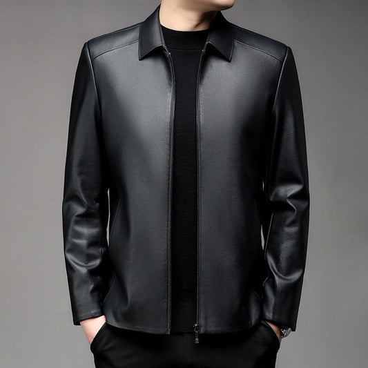 🔥Limited time 56% off sale🔥 Men's Casual Business Lapel PU Leather Jacket