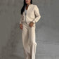 🔥Limited stock available 50% OFF🔥Women's Two-Piece Relaxed Fit Set - Zippered Jacket and Wide-Leg Pants