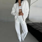 🔥Limited stock available 50% OFF🔥Women's Two-Piece Relaxed Fit Set - Zippered Jacket and Wide-Leg Pants
