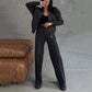 🔥Limited stock available 50% OFF🔥Women's Two-Piece Relaxed Fit Set - Zippered Jacket and Wide-Leg Pants