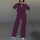 🔥Limited stock available 50% OFF🔥Women's Two-Piece Relaxed Fit Set - Zippered Jacket and Wide-Leg Pants