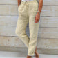 🌸Women's  Elastic Waist Cotton Linen Wide Leg Pants