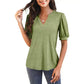 💥Last Day Special Sale 50% OFF👚Women's V-Neck Casual Puff Short Sleeve Top Elegant T-Shirt