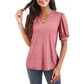 💥Last Day Special Sale 50% OFF👚Women's V-Neck Casual Puff Short Sleeve Top Elegant T-Shirt