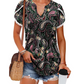 💖LAST DAY SALE 50% OFF💖Women's Cute Fringe Cuff Short-Sleeve Printed Tops