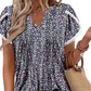 💖LAST DAY SALE 50% OFF💖Women's Cute Fringe Cuff Short-Sleeve Printed Tops