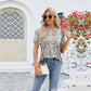 🔥HOT SALE 50% OFF🔥 V-Neck Floral Print Ruffled Short Sleeve T-Shirt