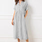 🔥LAST DAY SALE 50% OFF🔥 Striped Lapel Button Down Shirt Dress | With Functional Pockets