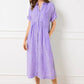 🔥LAST DAY SALE 50% OFF🔥 Striped Lapel Button Down Shirt Dress | With Functional Pockets