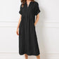 🔥LAST DAY SALE 50% OFF🔥 Striped Lapel Button Down Shirt Dress | With Functional Pockets