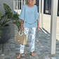 💥FLASH SALE 50% OFF💥Women’s Printed Pants & Crew Neck Top Set