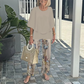 💥FLASH SALE 50% OFF💥Women’s Printed Pants & Crew Neck Top Set