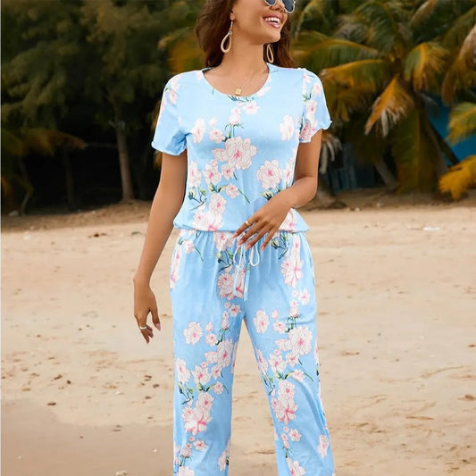 🎉Hot Sale 50% OFF⏳Women's Printed Top & Pants Sleepwear Set