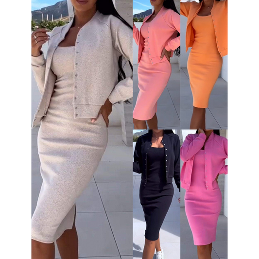 💥2025 New Arrive - 50% OFF💥Spaghetti Strap Bodycon Dress & Jacket Set