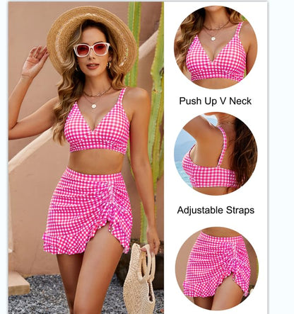 👙2025 New Type 50% OFF💥High Waisted Bikini Sets Women's Tummy Control Gingham