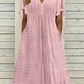 ⏰Last Day Sale 50% Off💃Women's Elegant V-Neck Hollow-Out Solid Dress
