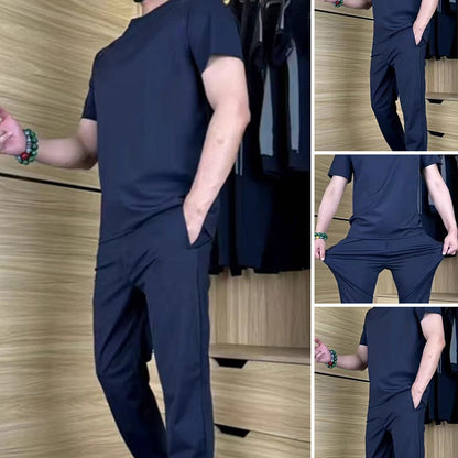 🔥Men's Casual Ice Silk Stretch Sports Suit✨