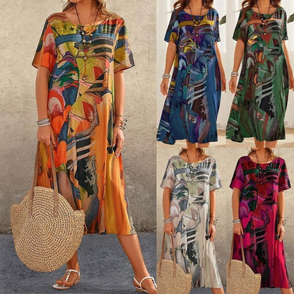 🎉Last Day Promotion 50% OFF💃Elegant Mulberry Silk Tropical Breeze Dress