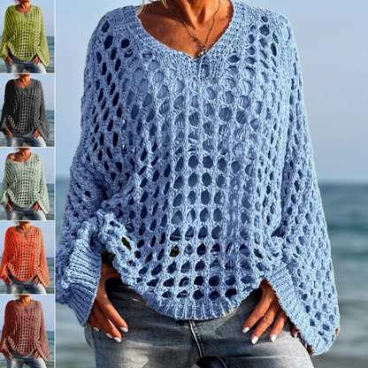 ☀️Summer Sale-50% OFF🌸 Women's Crochet Knit Top – Stylish Open-Knit, Relaxed Fit & Breathable ☀️