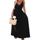 💜LAST DAY PROMOTION - 50%OFF💜Women’s Spaghetti Strap Maxi Dress with Waist Tie