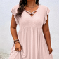 ⏰🔥LIMITED TIME 50% OFF!🔥50K+ SOLD!👗 Women's V-Neck Ruffle Trim Dress – Flattering, Soft & Perfect for Any Event 🌸