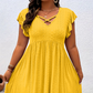 ⏰🔥LIMITED TIME 50% OFF!🔥50K+ SOLD!👗 Women's V-Neck Ruffle Trim Dress – Flattering, Soft & Perfect for Any Event 🌸