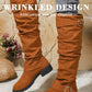 🔥Limited stock available 50% OFF🔥Women’s Wrinkled Knee-High Boots with Buckle Straps