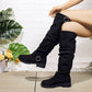 🔥Limited stock available 50% OFF🔥Women’s Wrinkled Knee-High Boots with Buckle Straps