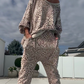 Women's Leopard Print Top & Pants 2-Piece Set ☕