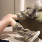 💗Limited stock: 50% OFF💗 Women's Retro Flat Slouch Mid-Calf Canvas Boots