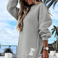 🔥Limited stock available 50% OFF🔥Long Sleeve Pullover Zipper Slit Casual Sweatshirt Dress