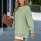 🔥Limited stock available 50% OFF🔥Long Sleeve Pullover Zipper Slit Casual Sweatshirt Dress