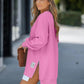 🔥Limited stock available 50% OFF🔥Long Sleeve Pullover Zipper Slit Casual Sweatshirt Dress