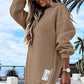 🔥Limited stock available 50% OFF🔥Long Sleeve Pullover Zipper Slit Casual Sweatshirt Dress