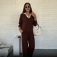 🔥Limited stock available 50% OFF🔥Women's Long Sleeve Lapel Top & Pants Set
