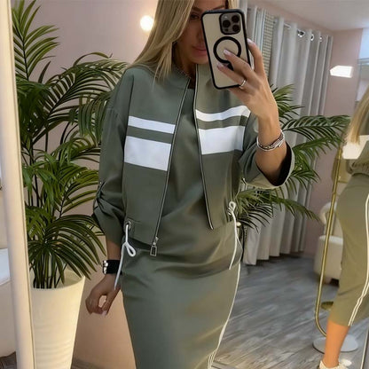 🔥Limited stock available 50% OFF🔥 Women's Stand Collar Jacket & Dress Set