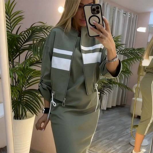 🔥Limited stock available 50% OFF🔥 Women's Stand Collar Jacket & Dress Set