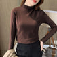 🔥Limited stock available 50% OFF🔥Women's Comfortable Solid Color Half High Neck Long Sleeve Top