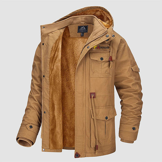 🔥Limited stock available 50% OFF🔥Stylish & Cozy ❄️! Men's Winter Cotton Military Jacket – Drawstring Fit, Ideal as a Gift