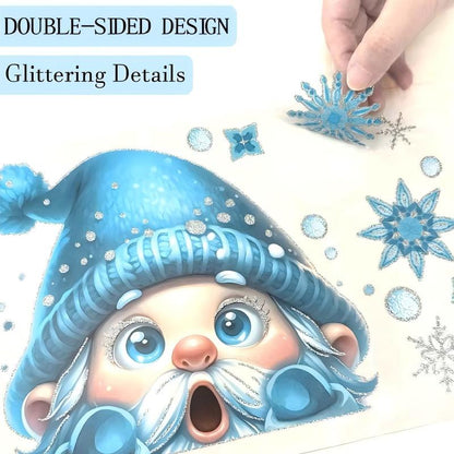 ⚡BLACK FLASH SALE❄️☃️Christmas-Themed Glittering Window Stickers 9 PCS Set🎁