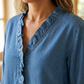 🎁New arrival 50% OFF💥Women's Casual Ruffle V-Neck Shirt | Soft, Breathable & Flattering High-Low Hem ✨