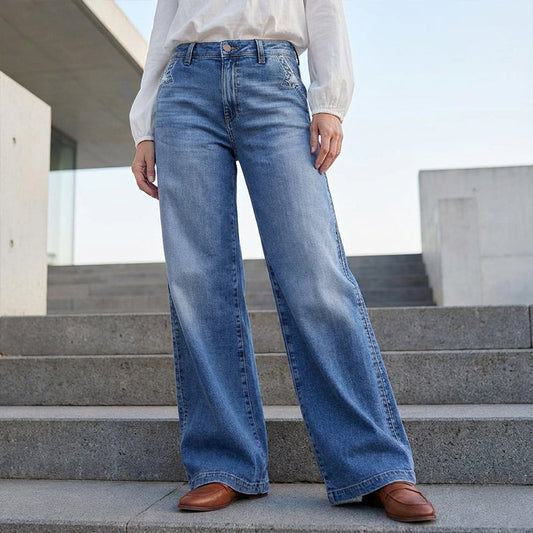 ⏳Time-Limited Special⏰Women's Vintage High-Waist Wide-Leg Jeans👖
