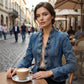 ⏳Limited-time 50% off⏰ Your Basket Loves This 🛍	Women's Ruffle Trim Open-Front Denim Jacket🧥