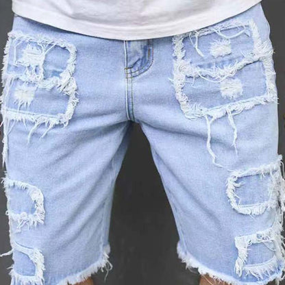 💐50% OFF ! Men’s Ripped Denim Shorts – Casual Versatile Look 🌞👕【Limited Offer】