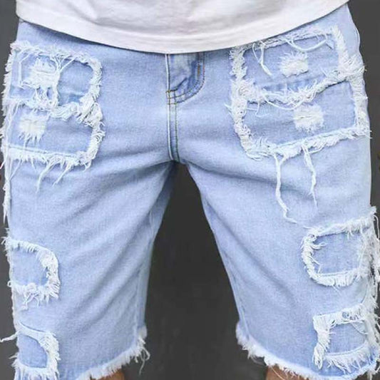 💐50% OFF ! Men’s Ripped Denim Shorts – Casual Versatile Look 🌞👕【Limited Offer】